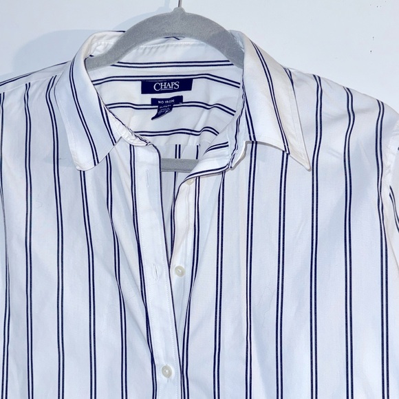 Chaps Black & White Pin Stripe Button Down Men's Shirt Sz Xl - Picture 2 of 3